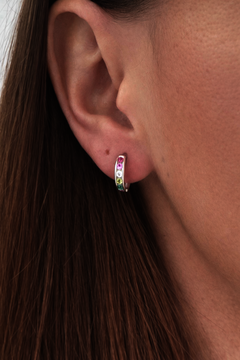 Stříbrné barevné kroužky se zirkony 12mm